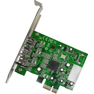StarTech.com FireWire Adapter - PCI Express 1.1 x1 - 400 MB/s - Plug-in Card - TAA Compliant - 3 Total Firewire Port(s) - 