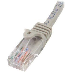 StarTech.com 1 m Gray Cat5e Snagless RJ45 UTP Patch Cable - 1m Patch Cord - Ethernet Patch Cable - RJ45 Male to Male Cat 5