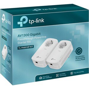 TP-Link TL-PA8010P KIT Powerline Network Adapter - 2 - 1 x Network (RJ-45) - 1200 Mbit/s Powerline - 300 m Distance Suppor