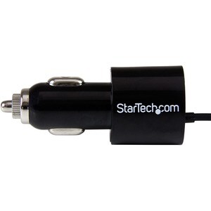StarTech.com Black Dual Port Car Charger with Micro USB Cable and USB 2.0 Port - High Power (21 Watt / 4.2 Amp) - 1 Pack -