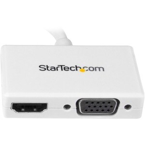 StarTech.com Travel A/V Adapter - 2-in-1 Mini DisplayPort to HDMI or VGA Converter - White - 1 x 20-pin Mini DisplayPort D