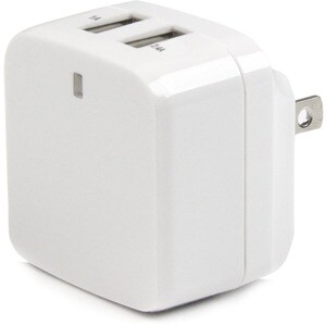 StarTech.com Travel USB Wall Charger - 2 Port - White - Universal Travel Adapter - International Power Adapter - USB Charg