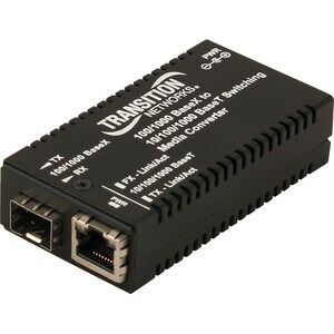 Transition Networks Mini Gigabit Ethernet Media Converter 10/100/1000Base-T to 1000Base-SX/LX - 1 x Network (RJ-45) - 1 x 