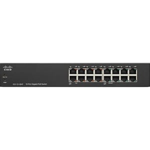 Cisco SG110-16HP Ethernet Switch - 16 Ports - 10/100/1000Base-T - 2 Layer Supported - Wall Mountable, Rack-mountable - 90 