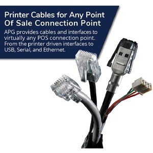 apg Printer Interface Cable | CD-101A-10 Cable for Cash Drawer to Printer | 1 x RJ-12 Male - 1 x RJ-45 Male | Connects to 