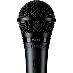 Shure PGA58-LC Wired Dynamic Microphone - 50 Hz to 16 kHz - Cardioid - Stand Mountable, Clip-on, Handheld - XLR