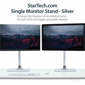 StarTech.com Base de Soporte para un Monitor - Soporte VESA Ajustable - Plata - (ARMPIVSTND) - Hasta 86.4cm (34") para pan