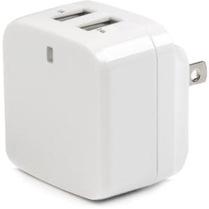 StarTech.com White Dual Port USB Wall Charger â€" High Power (17 Watt / 3.4 Amp) â€" Travel Charger (International) - 1 Ea