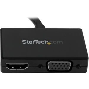 StarTech.com Travel A/V Adapter: 2-in-1 DisplayPort to HDMI or VGA - 1 x 20-pin DisplayPort 1.2 Digital Audio/Video - Male