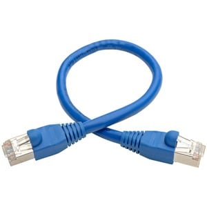 Eaton Tripp Lite Series Cat6a 10G Snagless Shielded STP Ethernet Cable (RJ45 M/M), PoE, Blue, 1 ft. (0.31 m) - 1 ft Catego