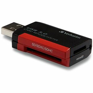 Verbatim Pocket Card Reader, USB 3.0 - Black - SD, microSD, SDXC, miniSD, miniSDHC, microSDHC, microSDXC, SDHC - USB 3.0 -