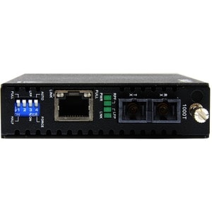 StarTech.com Transceiver/Media Converter - TAA Compliant - 2 Port(s) - 1 x Network (RJ-45) - 1 x SC - Duplex SC Port - Twi