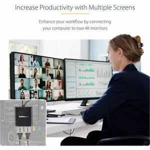 StarTech.com Dual-Monitor DisplayPort 1.2 Splitter, DisplayPort to 2x DP Multi-Monitor Adapter, Dual 4K 30Hz Computer MST 
