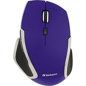 Verbatim Wireless Notebook 6-Button Deluxe Blue LED Mouse - Purple - Blue LED/Optical - Wireless - Radio Frequency - Purpl