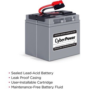 CyberPower RB12170X2A UPS Replacement Battery Cartridge for PR1500LCD - 17000 mAh - 12 V DC - Lead Acid - Leak Proof/Maint