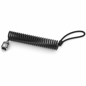 T-BAR SECURITY KEYED COILED CABLE LOCK - BLACK