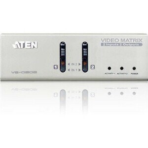 ATEN VS0202 Video Switchbox - Cable - 1920 x 1200 - WUXGA - 2 Input Device - 2 Display - Display, Computer, Speaker, Proje