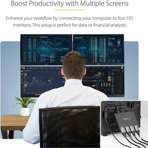 MST HUB DISPLAYPORT TO 4-PORT DISPLAYPORT DP TO DP