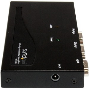 StarTech.com Signal Splitter - Steel - Black - TAA Compliant - 2048 x 1536 - 350 MHz Maximum Video Bandwidth - 65 m Maximu