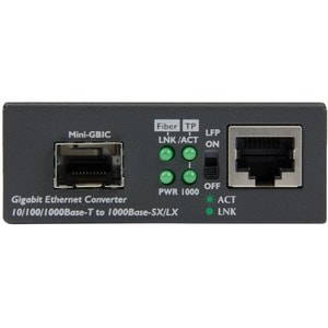 StarTech.com Gigabit Ethernet Fiber Media Converter with Open SFP Slot - Supports 10/100/1000 Networks - Convert and exten