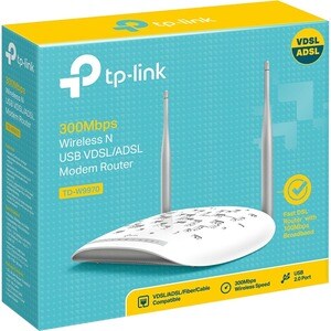 TP-Link TD-W9970 Wi-Fi 4 IEEE 802.11n ADSL2+, VDSL2 Modem/Wireless Router - 2,48 GHz ISM-Band2 x Extern) - 37,50 MB/s Drah