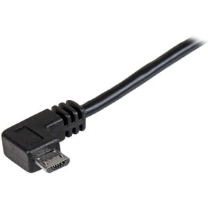 StarTech.com 1m 3 ft Right Angle Micro-USB Charge-and-Sync Cable M/M - USB 2.0 A to Micro-USB - 30/24 AWG - Cable for Phon