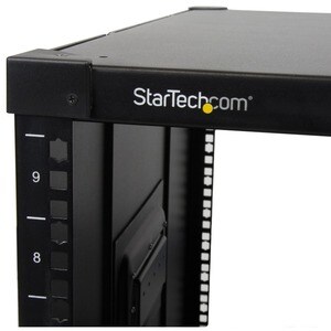 StarTech.com 4-Pfosten 9 HE Mobiles Open Frame Serverrack, 19" Netzwerk Rack mit Rädern, kleines Rack für Netzwerk/AV/IT G