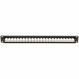 Eaton Tripp Lite Series 24-Port Cat6a Feed-Through Patch Panel - 4PPoE Compliant, 1U Rack-Mount, RJ45 Ethernet, Black, TAA