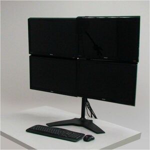 Amer Mounts Quad Monitor Stand Mount Supports Flat Panel Size up to 32" AMR4S32 - Quad Monitor Stand mount supports up to 