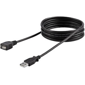 StarTech.com 6 ft Black USB 2.0 Extension Cable A to A - M/F - First End: 1 x 4-pin USB 2.0 Type A - Male - Second End: 1 