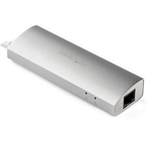 StarTech.com 3-Port USB Hub with Ethernet, USB-A Ports, Gigabit Ethernet/GbE, USB 5Gbps, Bus-Powered, Portable Laptop USB 