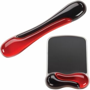 Kensington Duo Gel Keyboard Wrist Rest - Red - Red, Black - Gel - TAA Compliant