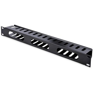 StarTech.com Panel Canaleta Horizontal de 1U con Cubierta para Gestión de Cableado en Racks y Perforaciones Laterales - Pa