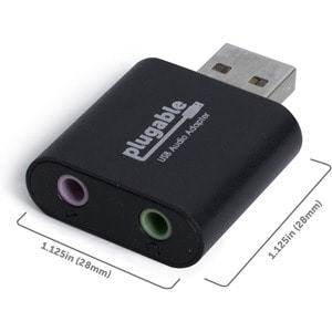 Plugable USB Audio Adapter with 3.5mm Speaker - Headphone and Microphone Jack, Add an External Stereo Sound Card to Any PC