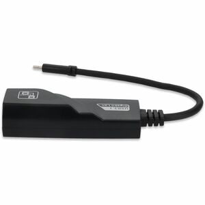 AddOn USB C 3.1 Male to RJ-45 Female Black Adapter - RJ-45/USB Data Transfer Cable for MacBook, Notebook, Computer - First