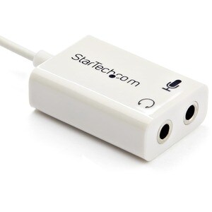 StarTech.com 3.5mm 4 Position to 2x 3 Position 3.5mm Headset Splitter Adapter M/F - White - Cable for Audio Device, Speake