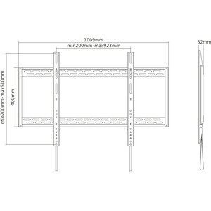 Neomounts Neomounts Pro LFD-W1000 Wall Mount for TV - Black - 1 Display(s) Supported - 254 cm (100") Screen Support - 125 