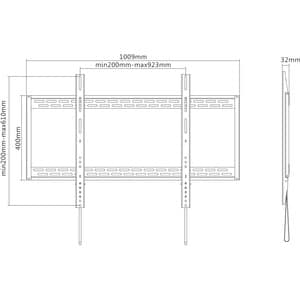 Neomounts Neomounts Pro LFD-W1000 Wall Mount for TV - Black - 1 Display(s) Supported - 254 cm (100") Screen Support - 125 