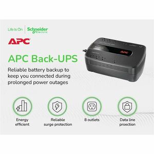 APC by Schneider Electric Back-UPS BE650G1 Standby UPS - 650 VA/390 W - Desktop - 1 Day Recharge - 3 Minute Stand-by - 120