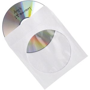 Verbatim CD/DVD Paper Sleeves with Clear Window - 100pk Box - Sleeve - Paper