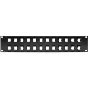 Tripp Lite by Eaton 24-Port 2U Rack-Mount Unshielded Blank Keystone/Multimedia Patch Panel RJ45 Ethernet USB HDMI Cat5e/6 