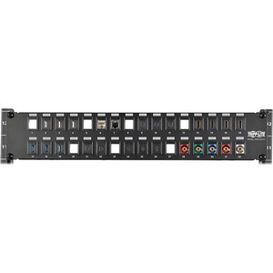 Eaton Tripp Lite Series 32-Port 2U Rack-Mount Unshielded Blank Keystone/Multimedia Patch Panel, RJ45 Ethernet, USB, HDMI, 