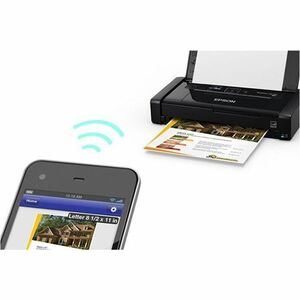 Epson WorkForce WF-100 Portable Wired/Wireless Inkjet Printer - Color - 14 ppm Mono / 11 ppm Color - 760 x 1440 dpi Print 