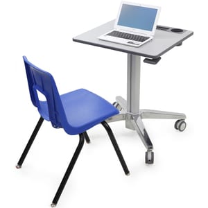 Ergotron LearnFit Student Desk - Laminated Rectangle Top - Melamine Laminate X-shaped Base - 4 Legs - Height Adjustable x 