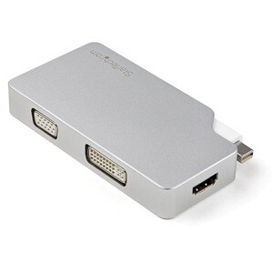 StarTech.com Aluminum Travel A/V Adapter: 3-in-1 Mini DisplayPort to VGA, DVI or HDMI - mDP Adapter - 4K - 1 x 20-pin Mini