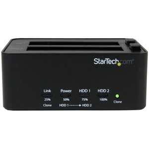 StarTech.com Dual Bay Hard Drive Duplicator and Eraser, External HDD/SSD Cloner / Copier / Wiper Tool, USB 3.0 to SATA Doc