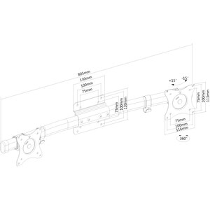 Neomounts Neomounts Pro FPMA-CB100BLACK Mounting Adapter for Monitor, Flat Panel Display - Black - 2 Display(s) Supported 