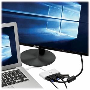 Eaton Tripp Lite Series USB-C Multiport Adapter, DVI, USB 3.x (5Gbps) Hub Port, Gbe and PD Charging, White - for Notebook/