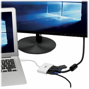 Eaton Tripp Lite Series USB-C to DVI Adapter with USB 3.x (5Gbps) Hub Port and PD Charging, White - 1 x Total Number of DV