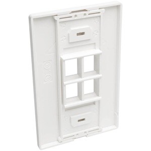 Tripp Lite series 4-Port Single-Gang Universal Keystone Wallplate, White - 4 x Total Number of Socket(s) - 1-gang - Wall M